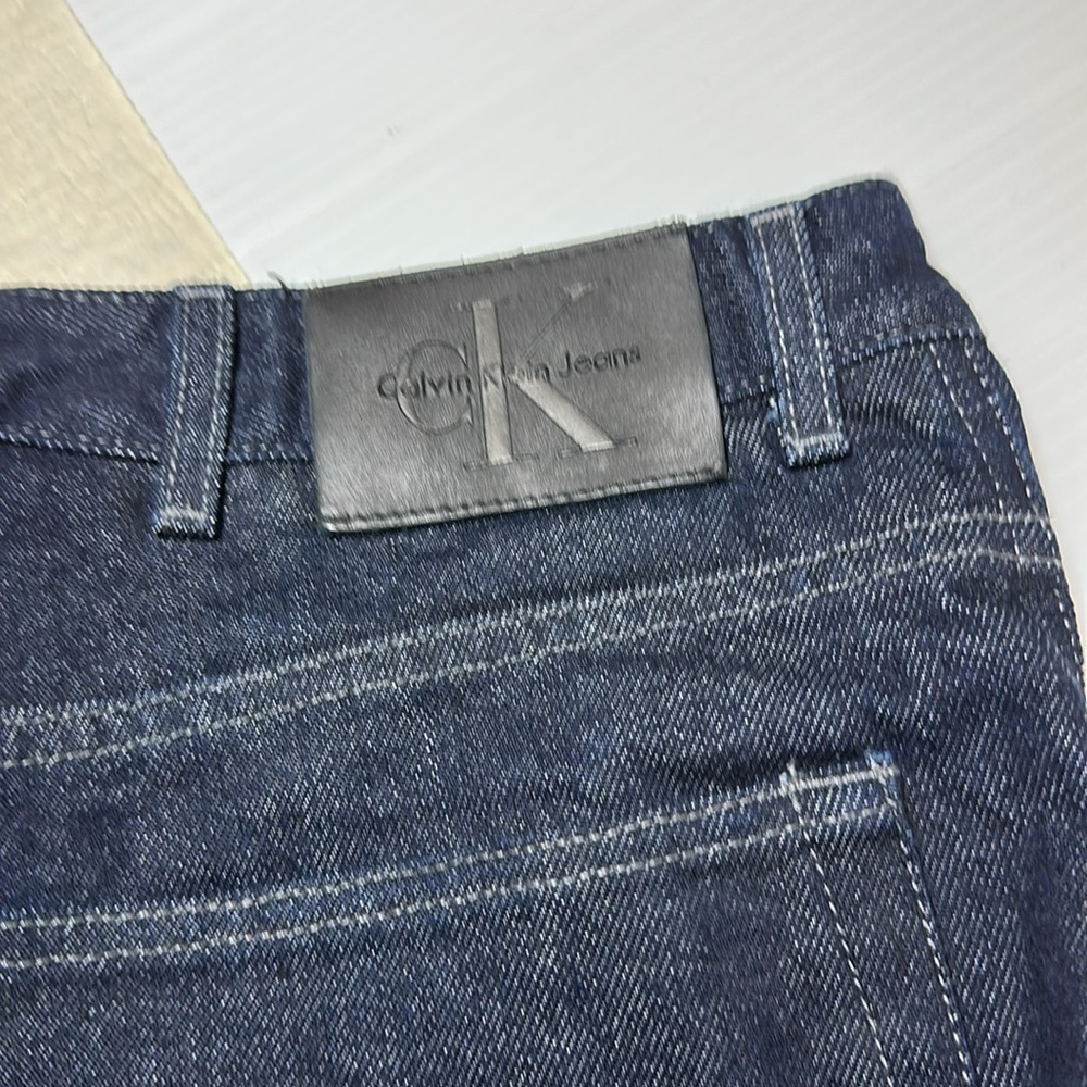 Calvin Klein Straight-Leg Cotton Denim Blue Jeans 36x32 NWOT - Picture 8 of 8